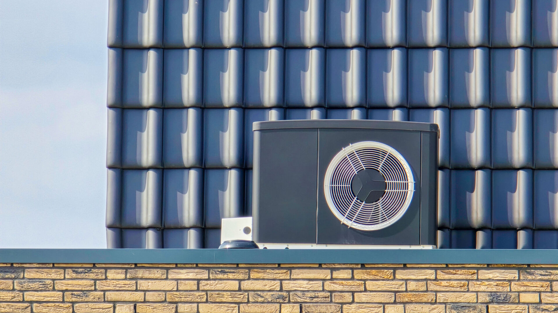 Air source heat pump unit installed